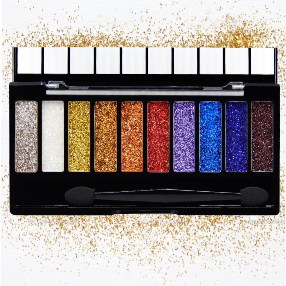 Vars ; London Glitter Eyeshadow Palette | Shimmer And Glitter Eyeshadow Palette | 10 Color Glitter Eyeshadow Palette, Multicolor, Shimmery Finish