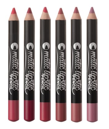 VARS ; LONDON powdery matte 6 color crayon pencil lipstick combo pack with sharpner | SET B