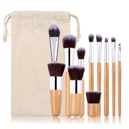 VARS ; LONDON 11 PC Face foundation + concealer + powder + eyeshadow bleanding make up brush set