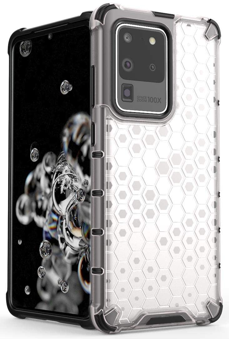 Faircost Hybrid Shockproof Back Cover for Samsung Galaxy S20 Ultra Hard Outside Soft Inside- (Polycabonate::Transparent)