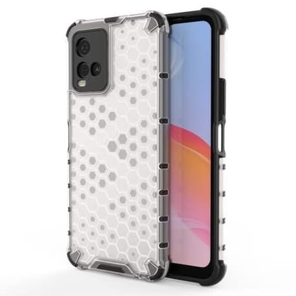 Faircost for Vivo Y21 2021/ Y33s Hybrid Shockproof Back Cover Hard Outside Soft Inside- (Polycabonate::Transparent)