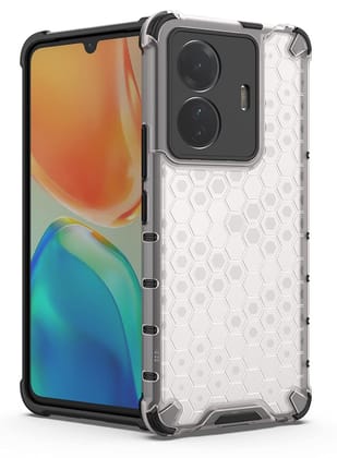 Faircost Polycarbonate For Vivo T1 Pro, Z6 Pro Hybrid Shockproof Back Cover Hard Outside Soft Inside- (Polycabonate::Transparent)