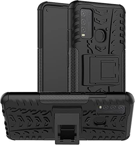 Faircost Vivo Y50/ Y30 Heavy Duty Shockproof Military Grade Armor Dual Protection Layer Hybrid Kick Stand Back Cover Case Black