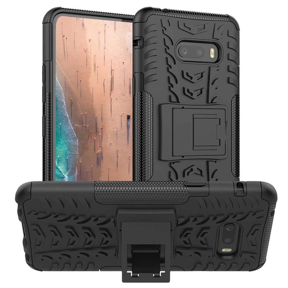 Faircost for LG G8X Heavy Duty Shockproof Military Grade Armor Dual Protection Layer Hybrid Kick Stand Back Cover Case Black