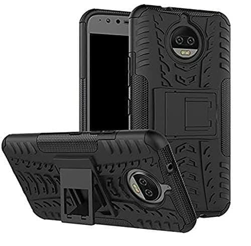 Faircost for Motorola Moto G5s Plus Heavy Duty Shockproof Military Grade Armor Dual Protection Layer Hybrid Kick Stand Back Cover Case Black