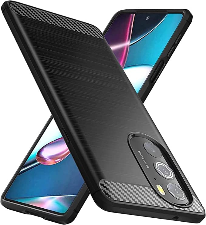 Faircost for Motorola Moto Edge 30 Carbon Fiber Hybrid Armor Shock Proof TPU Back Cover- Black