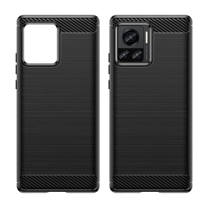 Faircost for Motorola Edge 30 Ultra Carbon Fiber Hybrid Armor Shock Proof TPU Back Cover- Black