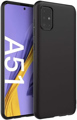 Faircost Back Cover for Samsung Galaxy A51 (Silicone | Black)