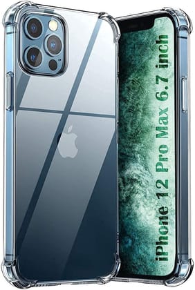 Faircost for iPhone 12 Pro Max Back Cover Shockproof (Silicon| Transparent)