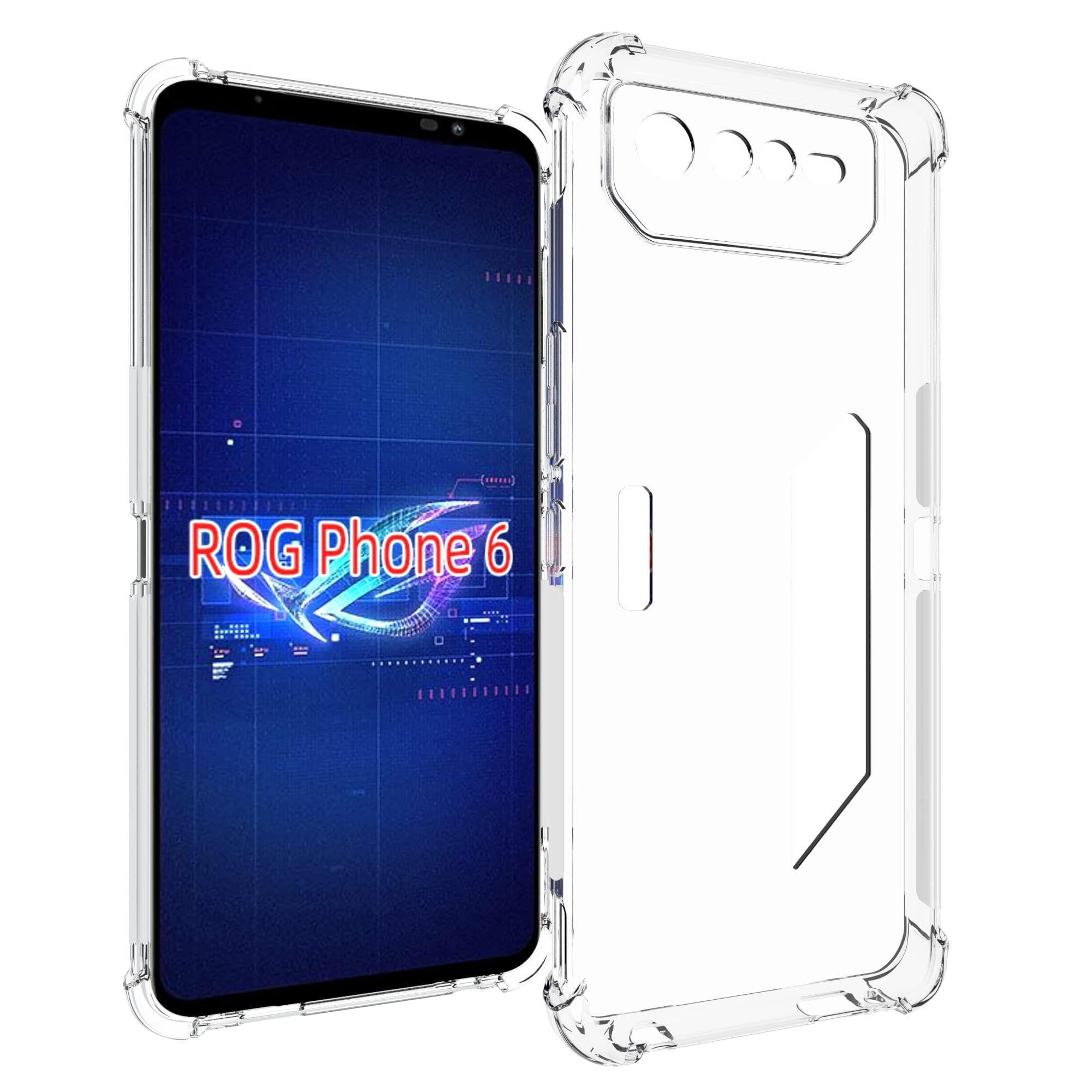 USTIYA Case for ASUS ROG Phone 6 Clear TPU Four Corners Protective Cover Transparent Soft funda