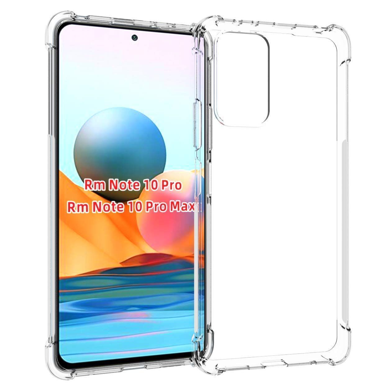 USTIYA for Mi Redmi Note 10 Pro Max Case y Redmi Note 10 Pro Case Clear TPU Four Corners Cover Transparent Soft funda