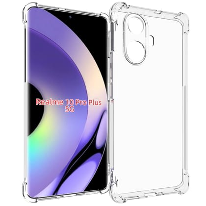 USTIYA Case for Realme 10 Pro Plus Pro+ 5G Clear TPU Four Corners Protective Cover Transparent Soft funda