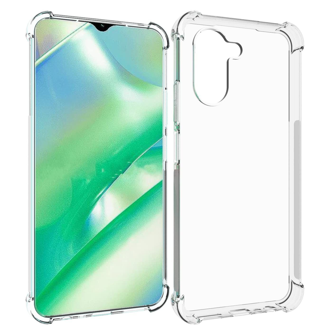 USTIYA Case for Realme C33 Clear TPU Four Corners Protective Cover Transparent Soft funda