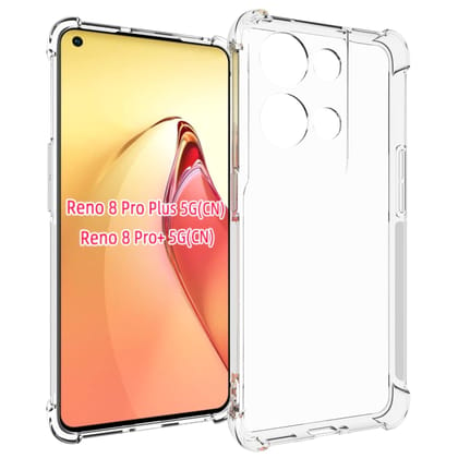 USTIYA Case for Oppo Reno 8 Pro 5G / Reno 8 Pro Plus Clear TPU Four Corners Protective Cover Transparent Soft funda