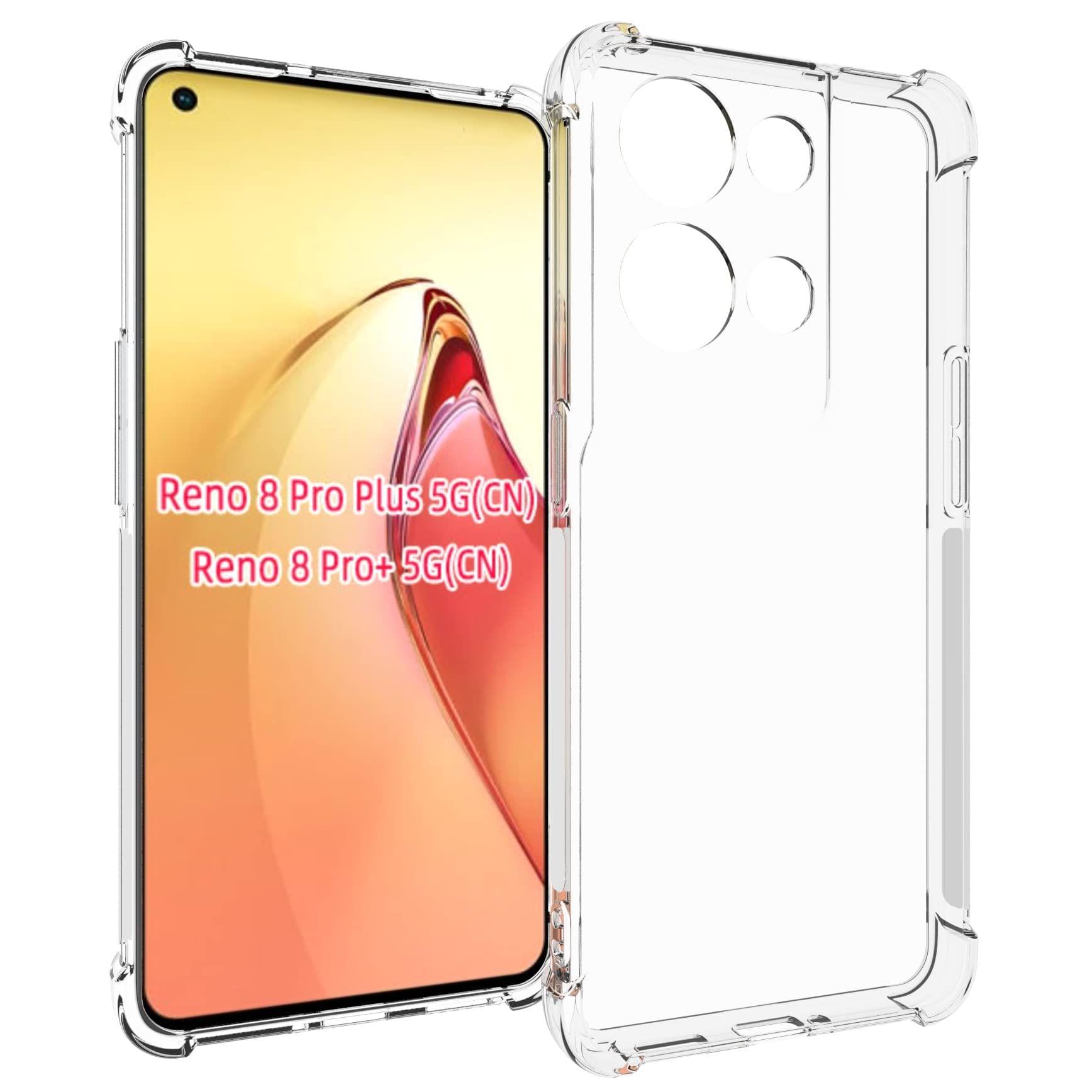 USTIYA Case for Oppo Reno 8 Pro 5G / Reno 8 Pro Plus Clear TPU Four Corners Protective Cover Transparent Soft funda