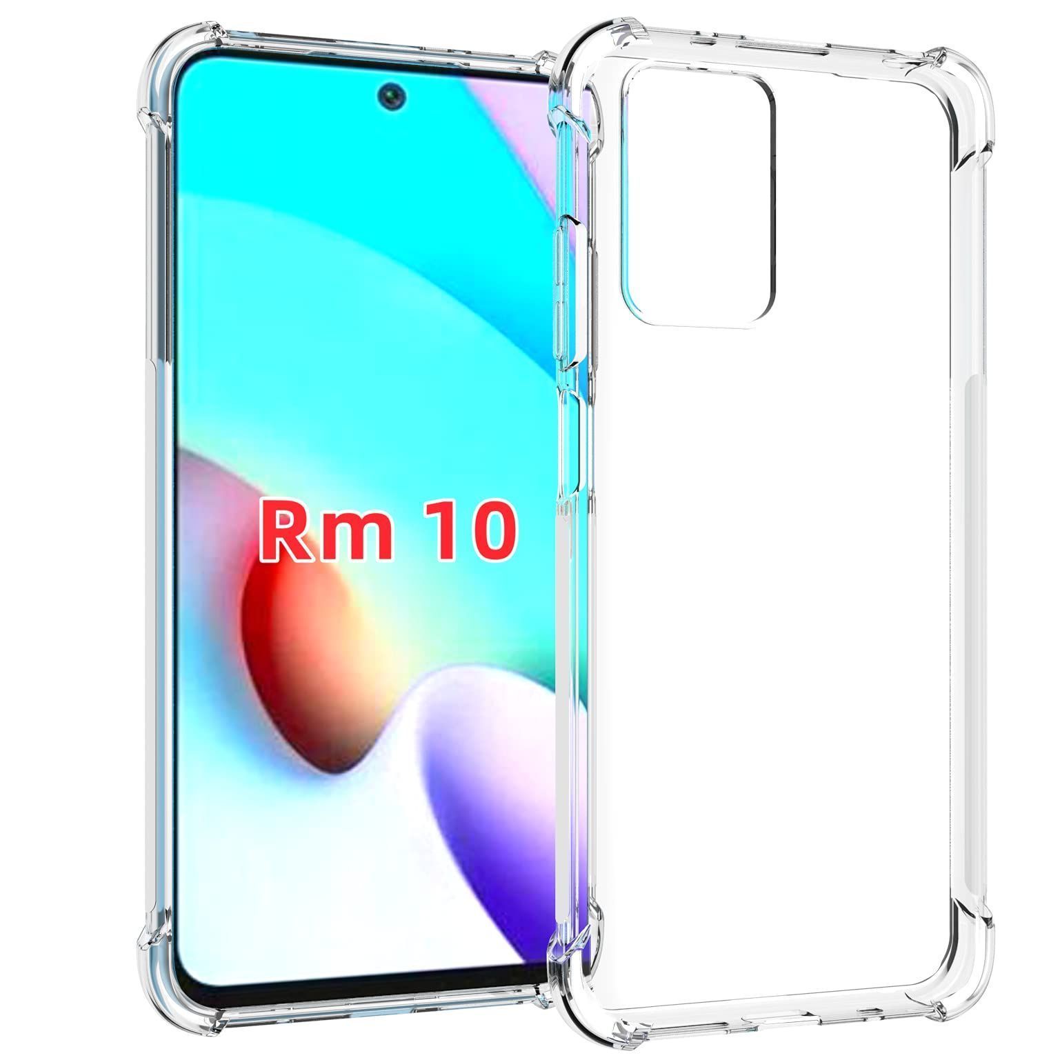 USTIYA for Xiaomi Redmi 10 Case Clear TPU Four Corners Cover Transparent Soft funda