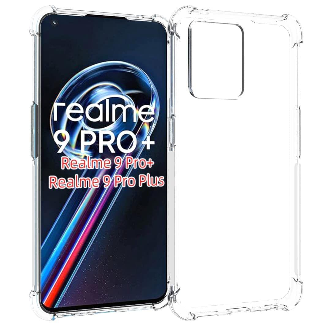 USTIYA for Realme 9 Pro+ Case Clear TPU Four Corners Realme 9 Pro Plus Cover Transparent Soft funda