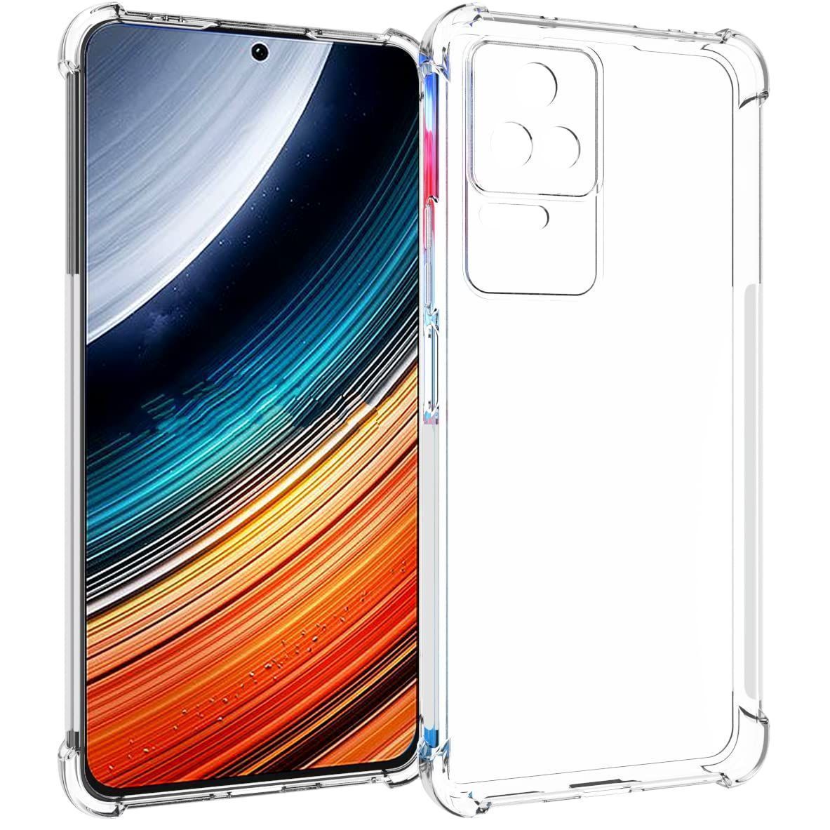 USTIYA Case for Xiaomi Poco F4 / Redmi K40s 5G Clear TPU Four Corners Protective Cover Transparent Soft funda