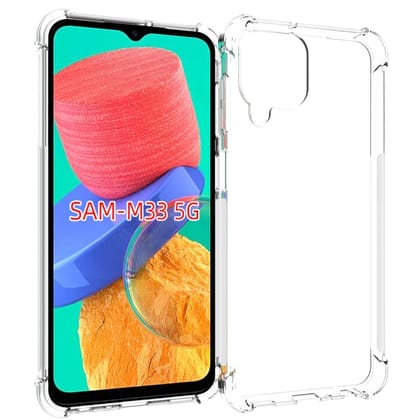 USTIYA for Samsung Galaxy M33 5G Case Clear TPU Four Corners Cover Transparent Soft funda