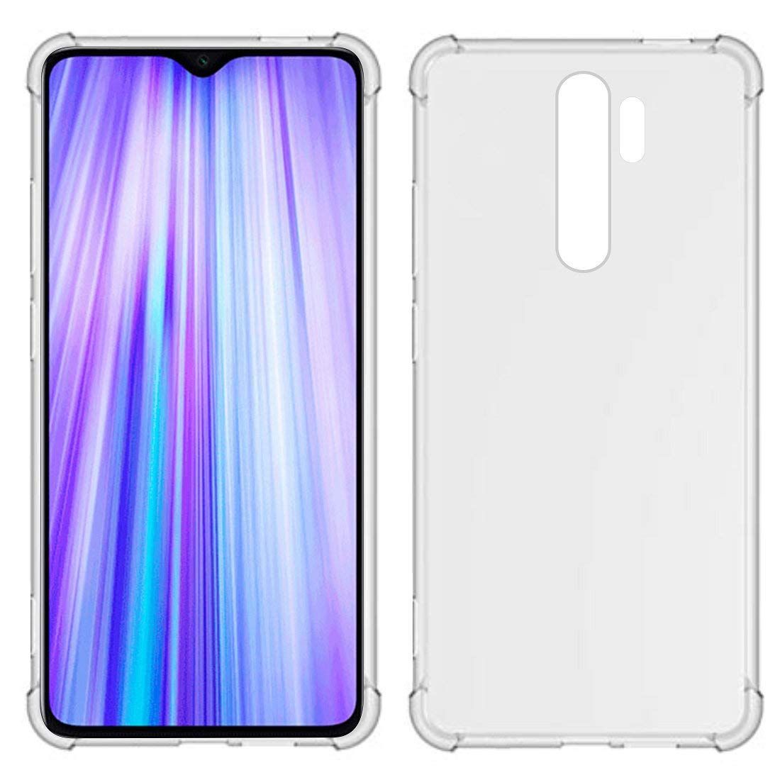 USTIYA Case for Xiaomi Mi Redmi Note 8 Pro Clear TPU Four Corners Cover Transparent Soft