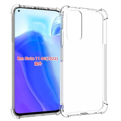 USTIYA for Xiaomi Redmi Note 11 4G y Redmi Note 11s Case Clear TPU Four Corners Cover Transparent Soft funda