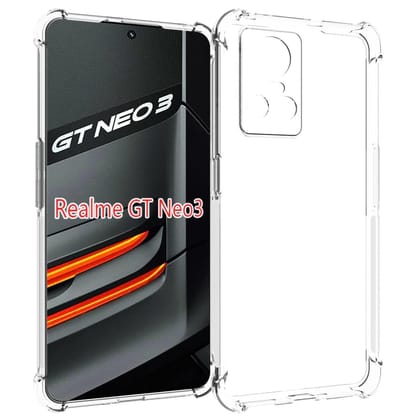 USTIYA Case for Realme GT Neo 3 Clear TPU Four Corners Protective Cover Transparent Soft funda