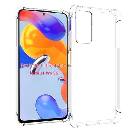 USTIYA for Redmi Note 11 Pro 5G Case Clear TPU Four Corners Cover Transparent Soft funda