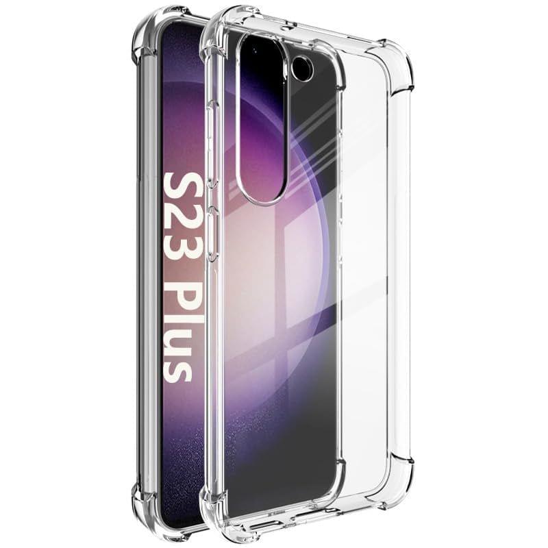 USTIYA Case for Samsung Galaxy S23+ S23 Plus Clear TPU Four Corners Protective Cover Transparent Soft funda