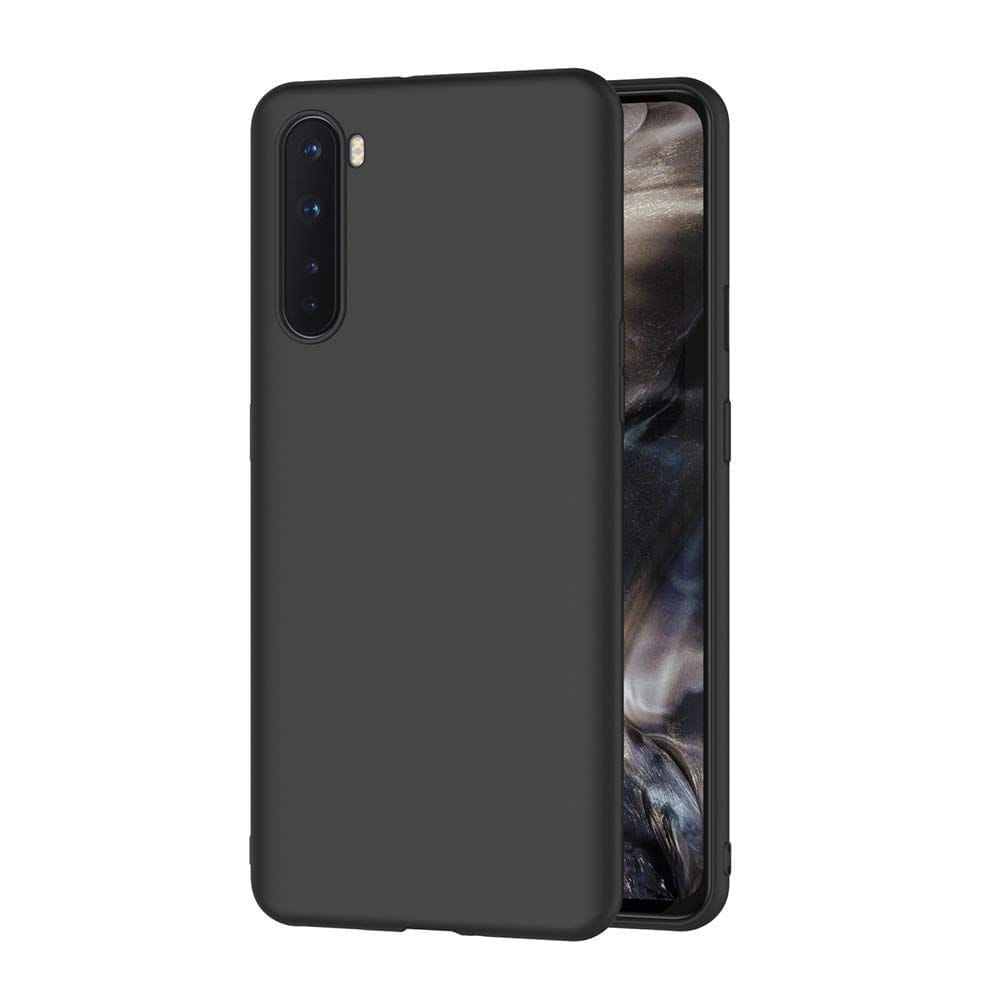 AICEK Case Compatible for OnePlus Nord, Black Silicone Cover for OnePlus Nord Black Case (6.44 inch)