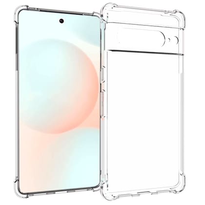 USTIYA Case for Google Pixel 7 Pro Clear TPU Four Corners Protective Cover Transparent Soft funda