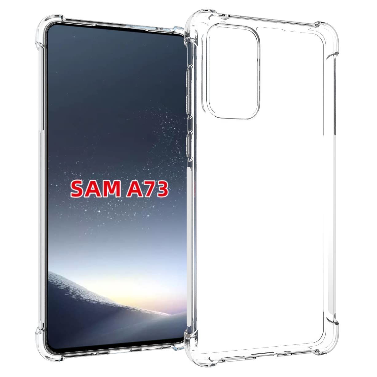 USTIYA for Samsung Galaxy A73 Case Clear TPU Four Corners Cover Transparent Soft funda