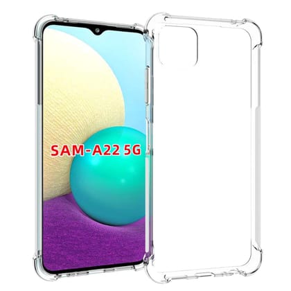 USTIYA for Samsung Galaxy A22 5G Case Clear TPU Four Corners Cover Transparent Soft funda