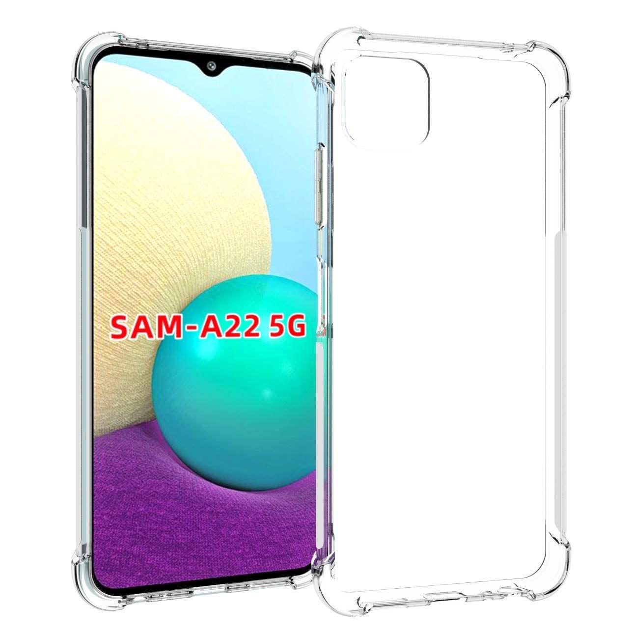 USTIYA for Samsung Galaxy A22 5G Case Clear TPU Four Corners Cover Transparent Soft funda