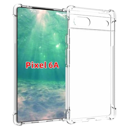 USTIYA for Google Pixel 6A Case Clear TPU Four Corners Cover Transparent Soft funda