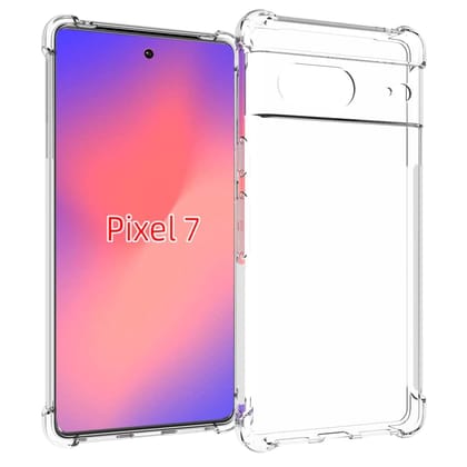 USTIYA Case for Google Pixel 7 Clear TPU Four Corners Protective Cover Transparent Soft funda