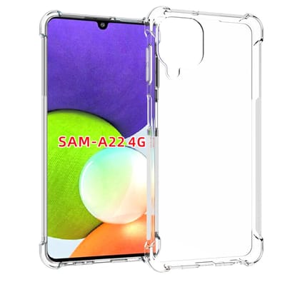 USTIYA for Samsung Galaxy A22 (Europea) 4G Case Clear TPU Four Corners Cover Transparent Soft funda