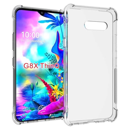 USTIYA for LG G8X ThinQ Case / LG V50S ThinQ Case Clear TPU Four Corners Cover Transparent Soft funda