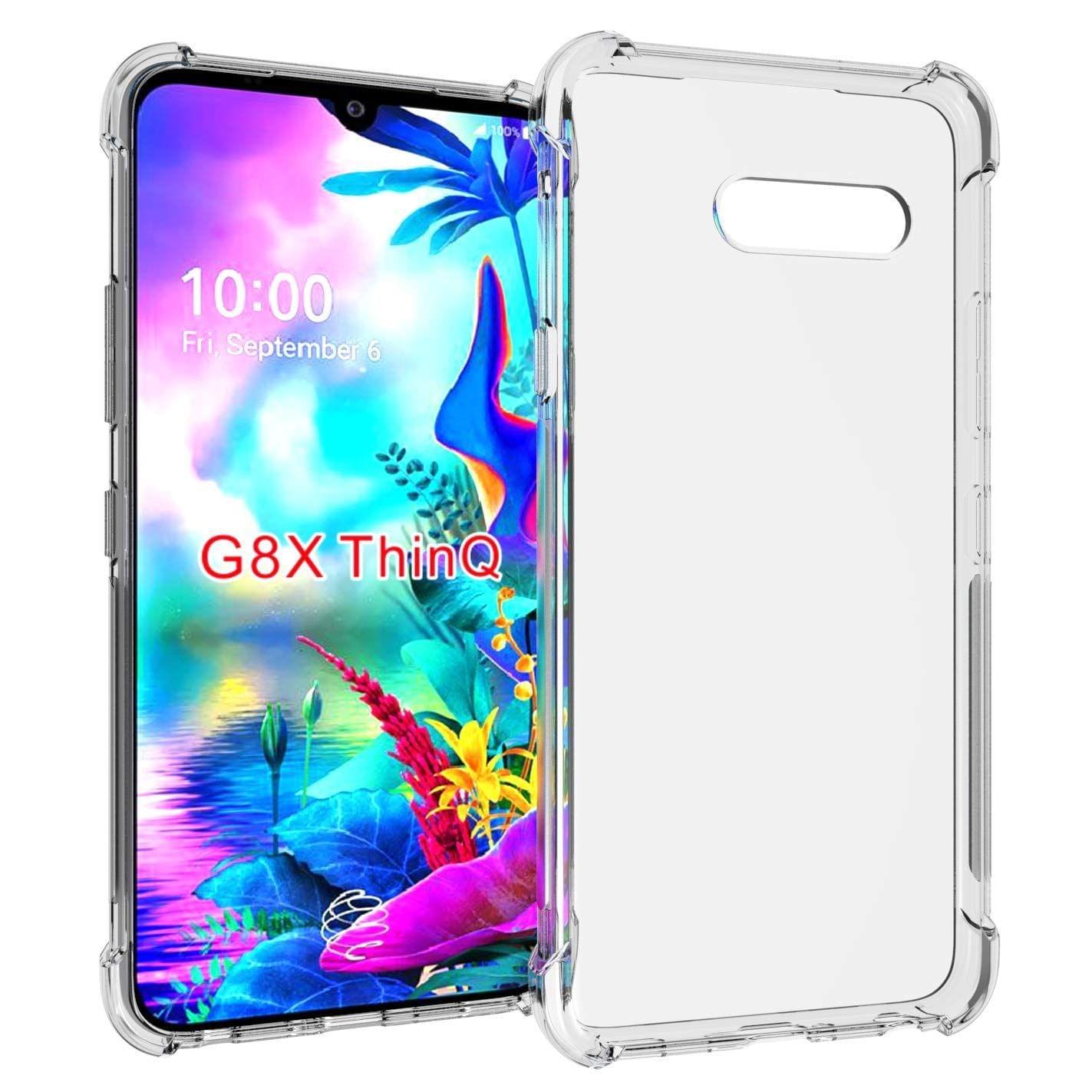 USTIYA for LG G8X ThinQ Case / LG V50S ThinQ Case Clear TPU Four Corners Cover Transparent Soft funda