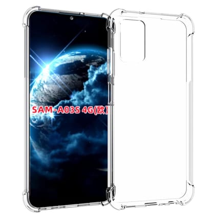 USTIYA for Samsung Galaxy A03s 4G Case Clear TPU Four Corners Cover Transparent Soft funda