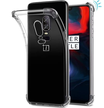 TIYA Case Clear for OnePlus 6 TPU Four Corners Cover Transparent Soft