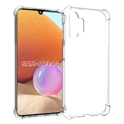 USTIYA for Samsung Galaxy A13 4G Case Clear TPU Four Corners Cover Transparent Soft funda