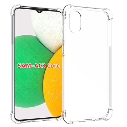 USTIYA for Samsung Galaxy A03 Core Case Clear TPU Four Corners Cover Transparent Soft funda