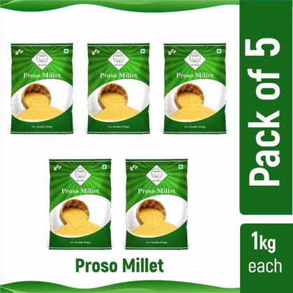 SWASTH Unpolished and Natural Proso Millet 05kg Pack of 5-1Kg Each (Other Names of Porso Millet Chena,Baragu,Variga,Pani Varagu)