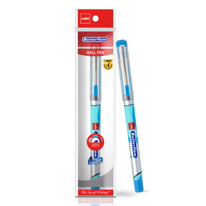 Cello Butterflow Ball Pen | Pack of 20 |10 Blue, 10 Red Ball Pens | Smooth Ball Pens | Exam Pens with Grip Ball pens set for Office and stationery items for students Ball Pens for writing