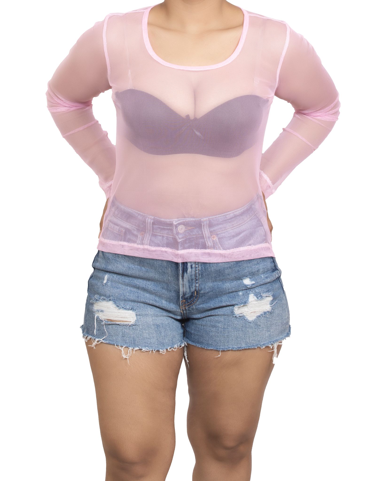 Pink Soft and Stretchy Cotton Knit Rib Fitted V Neck Fitted Casual and Sports Crop Top