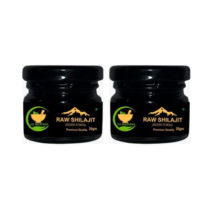 FIJ AYURVEDA Pure Ayurvedic Raw Shilajit/Shilajit Resin (Semi Liquid) Supports Power, Energy & Vitality - 40Gm (Pack of 2)