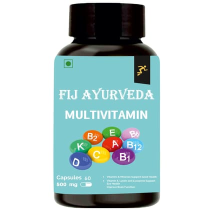 FIJ AYURVEDA Multivitamin Capsule with Vitamins, Minerals & Herbs - 60 Veg Capsules