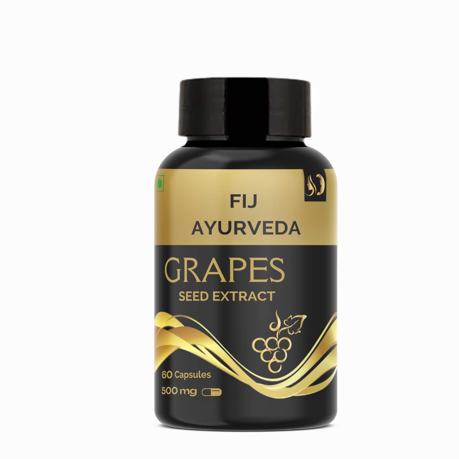 FIJ AYURVEDA Grapes Seed Extract Capsule Supports Strengthens Immunity & Antioxidant Supplement � 500mg 60 Capsules