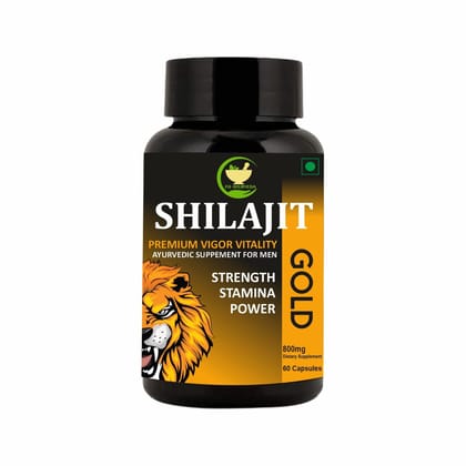 FIJ AYURVEDA Shilajit/Shilajeet Gold Capsule | Shudh Shilajit | Ayurvedic Shilajit for Men & Women - 800mg 60 Capsules