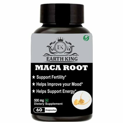 EARTH KING Maca Root Extract Capsule Dietary Supplement for Men & Women � 500mg 60 Capsules